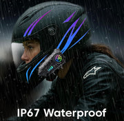 Y10 Motorcycle Helmet Bluetooth Headset | Wireless 5.3 Waterproof IPX6, Noise Cancelling Helmet Headphones with Mic for Single Rider, Hands-Free Music & Calls (HELMET NOT INCLUDED)