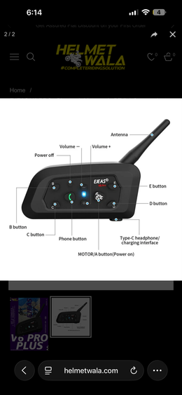 EJEAS V6 PRO PLUS INTERCOM