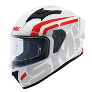 SMK Stellar Stage Glossy White Grey Red Helmet