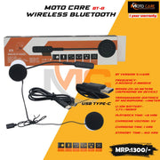 Moto Care BT-8 Wireless Bluetooth Helmet Headset
