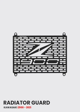 Radiator Guard FOR Kawasaki Z 900 2021 Black Matt and Silver-HT Exhaust